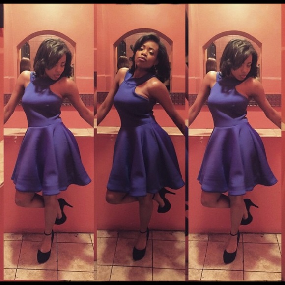 Blue Scuba Dress - Picture 5 of 5